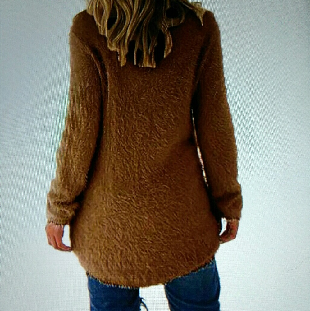 CELMIA OVERSIZED SWEATER/Brown on Left - Picture 6 of 8